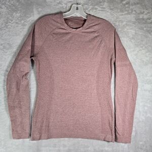 Figs Salta Seamless Performance Underscrub Long Sleeve Top Pink Womens Medium M
